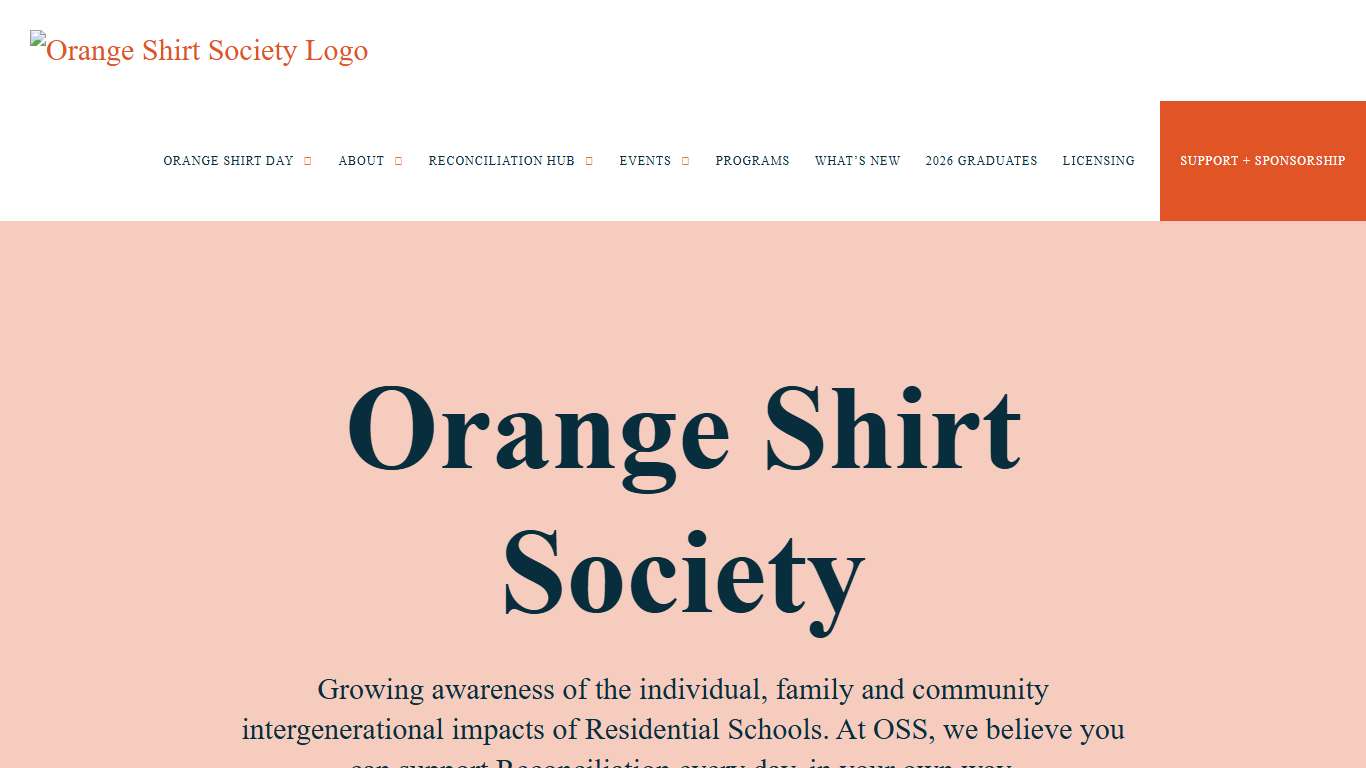 Homepage - Orange Shirt Society